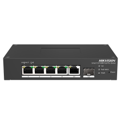Switch PoE Hikvision - 4 puertos RJ45 FE + 1 puerto Gigabit RJ45