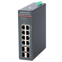 Hikvision Switch Industrial PoE Cloud Capa 2 - 8 puertos PoE+ Gi