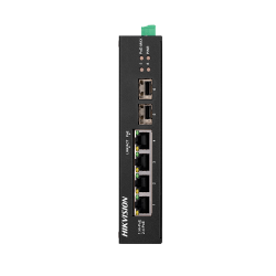 Switch Industrial PoE Hikvision - 4 puertos RJ45 Gigabit + 2 pue
