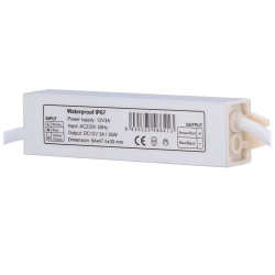 Alimentatore - Uscita DC 12 V, 3 A - Uscita AC 230V 50Hz - Water
