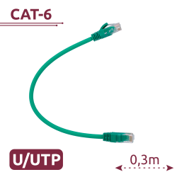 Cavo UTP - Ethernet - Connettori RJ45 - Categoria 6 - 0,3 m - Co