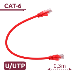 Cavo UTP - Ethernet - Connettori RJ45 - Categoria 6 - 0,3 m - Co