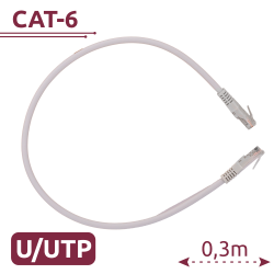 Cavo UTP - Ethernet - Connettori RJ45 - Categoria 6 - 0,3 m - Co