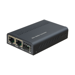Media Converter - 2x Ethernet RJ45 - 1x SFP - Gigabit - 10/100/1