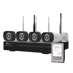 Kit TVCC WiFi Nivian - NVR 10 canali - 4 telecamere 3 Mp preregi