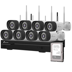 Kit TVCC WiFi Nivian - NVR 16 canali - 8 telecamere 3 Mp preregi