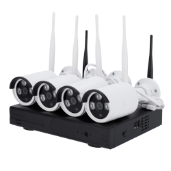 Kit TVCC WiFi Nivian - NVR 4 canali - 4 telecamere 3 Mp preregis