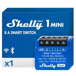 Shelly 1 Mini Gen3 - WiFi 2.4 GHz IEEE802.11 b/g/n / Bluetooth -