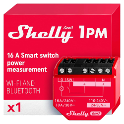 Shelly 1PM Gen3  - WiFi 2.4 GHz IEEE802.11 b/g/n / Bluetooth -  