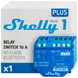 Shelly Plus 1 - WiFi 2.4 GHz IEEE802.11 b/g/n / Bluetooth -  Con