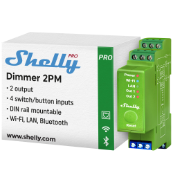 Shelly Pro Dimmer 2PM - WiFi 2.4 GHz IEEE802.11 b/g/n / Bluetoot