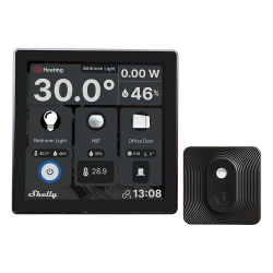 Shelly Wall Display Nero + BLU HT Nero - WiFi 2.4 GHz / Bluetoot