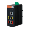 Switch PoE X-Security su Guida DIN - 2 porte PoE RJ45 + 2 SFP - 