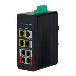 Switch PoE X-Security su Guida DIN - 4 porte PoE RJ45 + 1 porta 