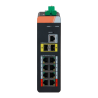 Switch PoE X-Security su Guida DIN - 8 porte PoE RJ45 + 2  porte
