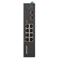 Hikvision Switch PoE Unmangade Industriale - 8 porte Ethernet RJ