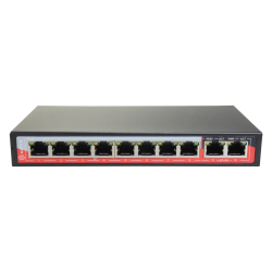 Switch PoE - 8 porte PoE + 2 Uplink RJ45 - Velocit? 10/100 Mbps 
