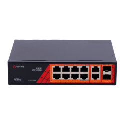 Safire Switch Hi-PoE - 8 porte PoE + 2 SFP + 2 RJ45 - Velocit? p