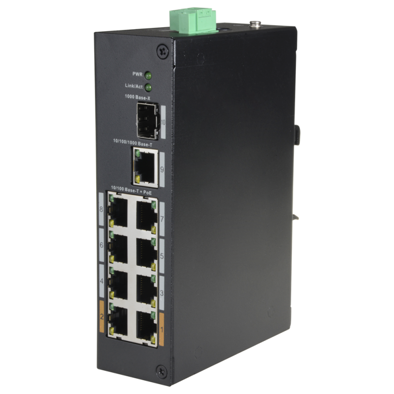 Switch PoE X-Security - 8 porte PoE + 1 Uplink RJ45 - Velocit? 1