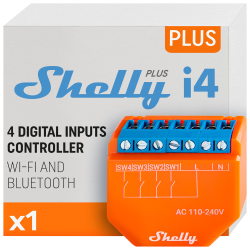 Shelly Plus I4 - WiFi 2.4 GHz IEEE802.11 b/g/n / Bluetooth -  In
