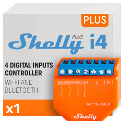 Shelly Plus I4 Gen3 - WiFi 2.4 GHz IEEE802.11 b/g/n / Bluetooth 