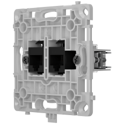 Enchufe Ethernet con dos puertos - Compatible con cables CAT.6 y