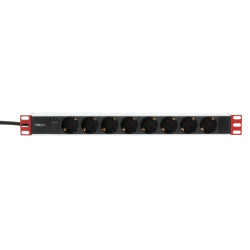 Multipresa 8 Posti da Rack 19'' Spina Schuko Angolata 1U