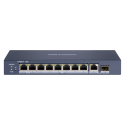 Switch Hi-PoE Hikvision  - 8 porte PoE + 1 Uplink RJ45 + 1 Uplin