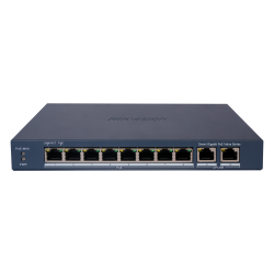 Hikvision PoE Switch Managed - 8 porte PoE 802.3af/at + 2 Uplink