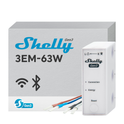 Shelly 3EM-63W Gen3 - WiFi 2.4 GHz / Bluetooth - Misuratore di c