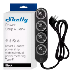 Shelly Power Strip 4 Gen4 Black - WiFi 2.4 GHz / Bluetooth / Zig