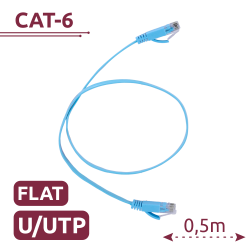 Cavo UTP Flat - Ethernet - Connettori RJ45 - Categoria 6 - 0,5 m