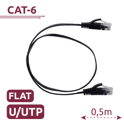 Cavo UTP Flat - Ethernet - Connettori RJ45 - Categoria 6 - 0,5 m