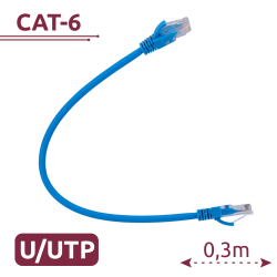 Cavo UTP - Ethernet - Connettori RJ45 - Categoria 6 - 0,3 m - Co