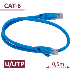 Cavo UTP - Ethernet - Connettori RJ45 - Categoria 6 - 0,5 m - Co