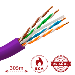 Cable UTP Uniview PVC - Categora 6 - Cumple con 90m Fluke test -