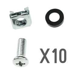 Viti - Adatto per rack - Metrica M6 - 10 unit - Dado - Vite e se