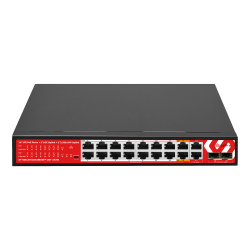 Safire Switch Hi-PoE - 16 puertos PoE + 2 RJ45 uplink + 2x2.5GE 