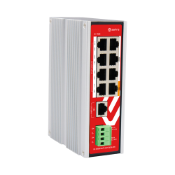 Safire DIN Switch Hi-PoE - 8 puertos FE PoE + 1 Uplink RJ45 -  8