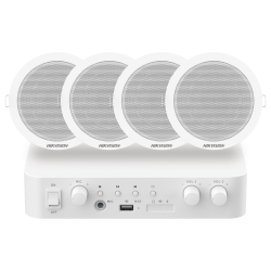 Kit de audio - Amplificador 80 W - 4 x Altavoces de techo - Pote